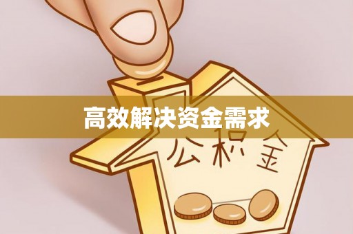 薛城高效解决资金需求