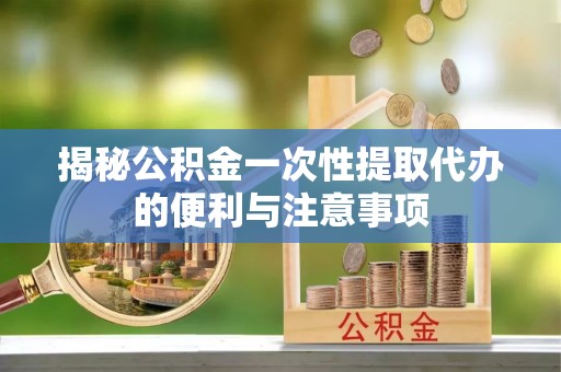 薛城揭秘公积金一次性提取代办的便利与注意事项